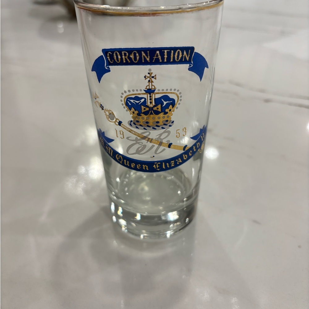 Coronation Glass with Blue and Gold Accents
